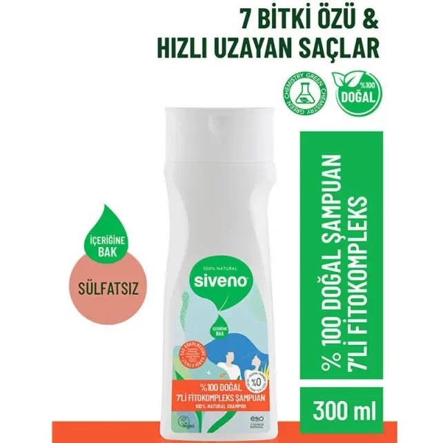 Siveno Doğal 7li Fitokompleks Şampuan 300ml - 2