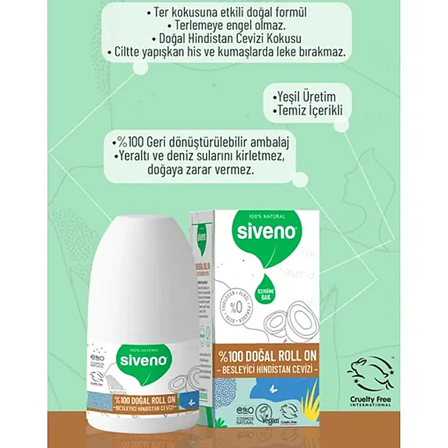 Siveno Doğal Roll-On Deodorant - Besleyici Hindistan Cevizi 50ml - 3