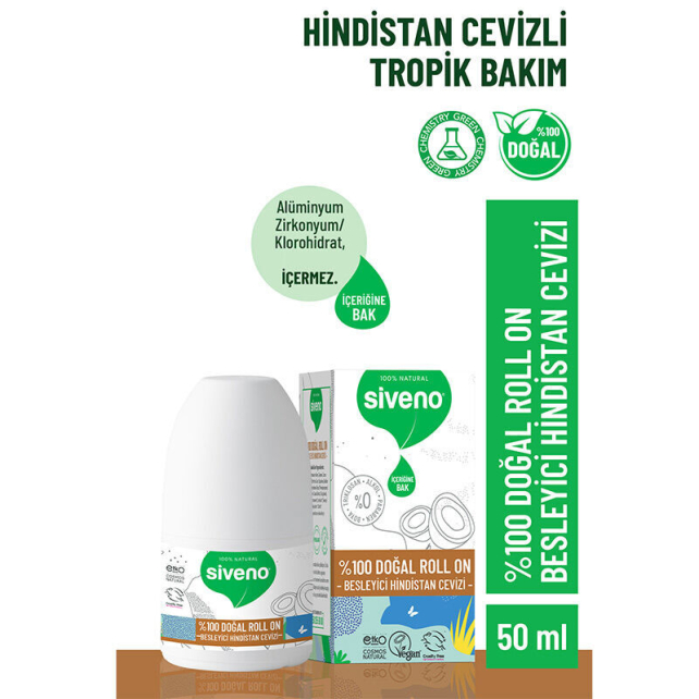 Siveno Doğal Roll On Deodorant - Besleyici Hindistan Cevizi 50ml - 2