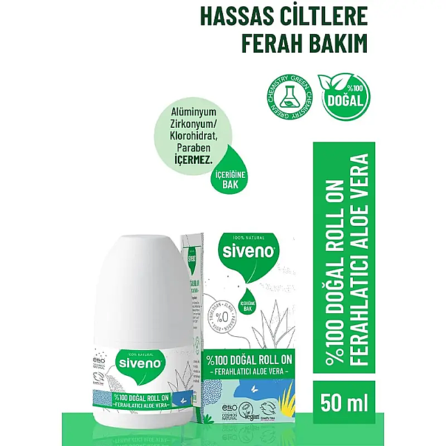 Siveno Doğal Roll-On Deodorant - Ferahlatıcı Aloe Vera 50ml - 2