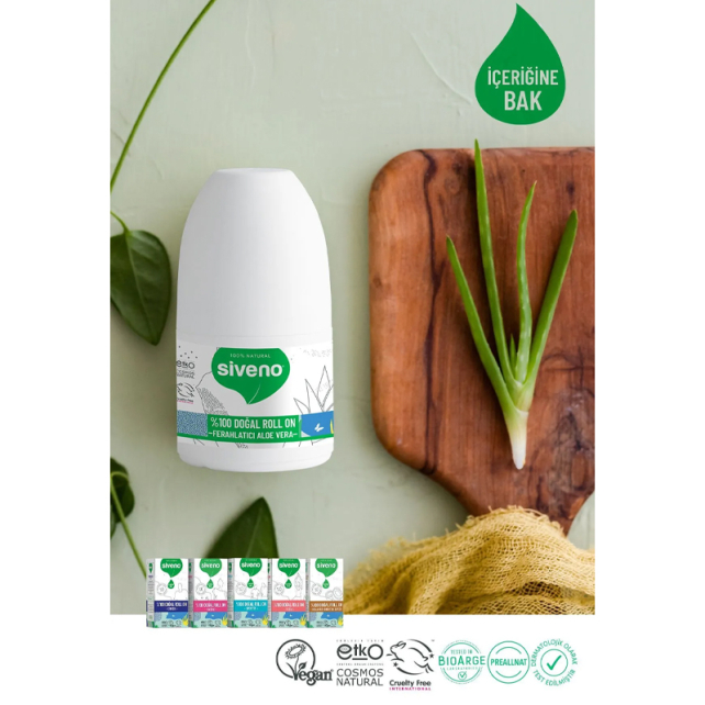 Siveno Doğal Roll On Deodorant - Ferahlatıcı Aloe Vera 50ml - 4