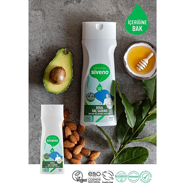 Siveno Doğal Saç Sabunu - Defne Yağlı 300ml - 3