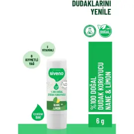 Siveno Lip Balm Doğal Dudak Koruyucu - Nane Limon 6g - 2
