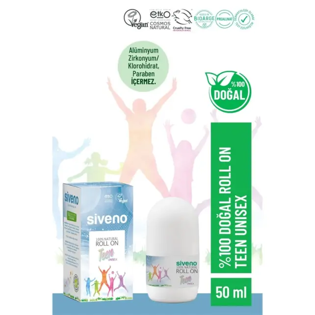 Siveno Natural Roll On Deodorant - Teen Unisex 50ml - 2