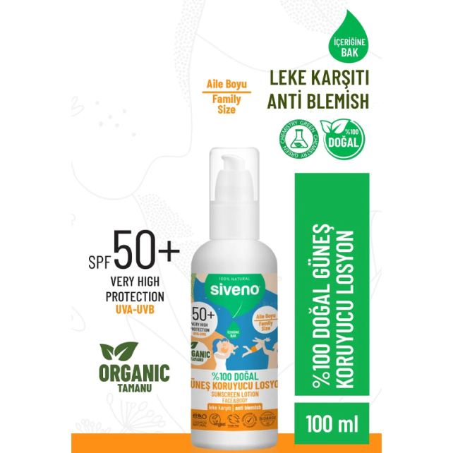 Siveno SPF 50+ Doğal Güneş Koruyucu Losyon 100ml - 2