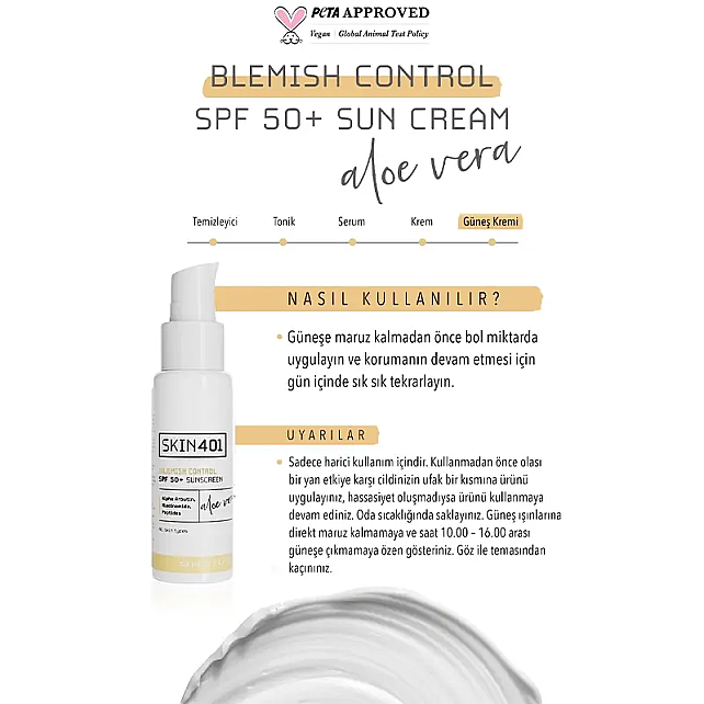 Skin401 Blemish Control SPF 50+ Sunscreen - Güneş Koruyucu 50ml - 4