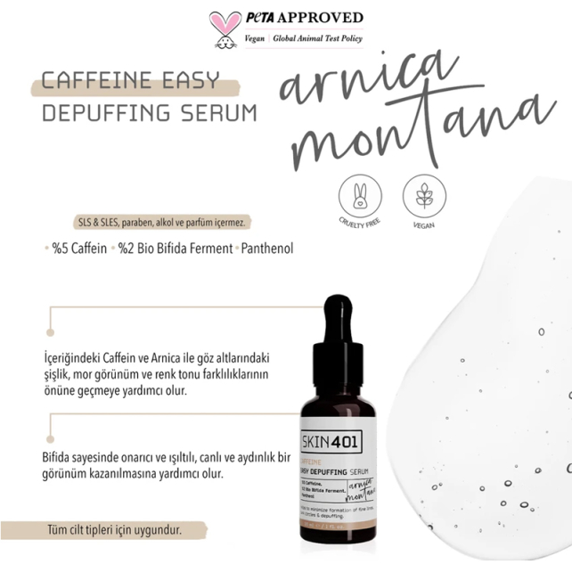 Skin401 Caffein Easy Depuffing - Göz Çevresi Bakım Serumu 30ml - 3