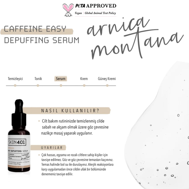 Skin401 Caffein Easy Depuffing - Göz Çevresi Bakım Serumu 30ml - 4