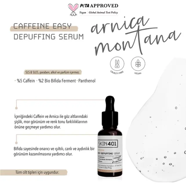 Skin401 Caffein Easy Depuffing - Göz Çevresi Bakım Serumu 30ml - 3