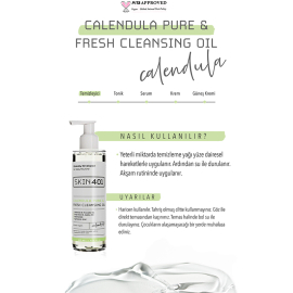 Skin401 Calendula Pure & Fresh Cleansing Oil - Cilt Temizleme Yağı 200ml - 4