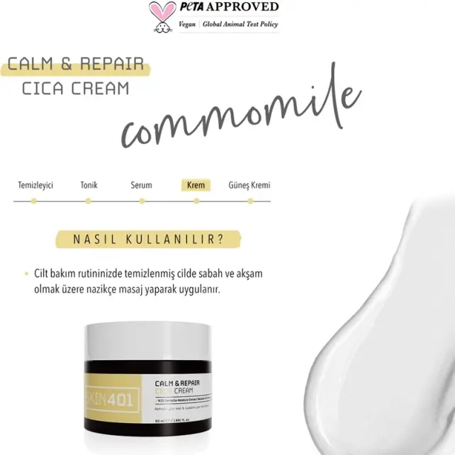 Skin401 Calm Repair Cica Cream - Onarıcı Etkili Bakım Kremi 50ml - 4