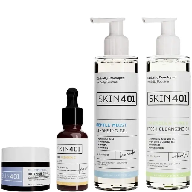 Skin401 Cilt Yenilenmesine Yardımcı ve Aydınlatıcı Etkili Bakım Seti - 1