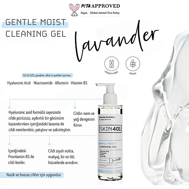 Skin401 Gentle Moist Cleansing Gel - Nemlendirici Yüz Temizleme Jeli 200ml - 3