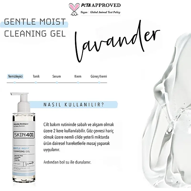 Skin401 Gentle Moist Cleansing Gel - Nemlendirici Yüz Temizleme Jeli 200ml - 4