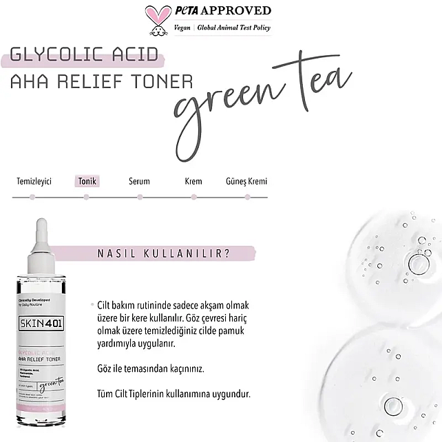 Skin401 Glycolic Acid AHA Relief Toner - Leke Karşıtı Tonik 200ml - 4
