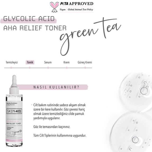 Skin401 Glycolic Acid AHA Relief Toner - Leke Karşıtı Tonik 200ml - 4