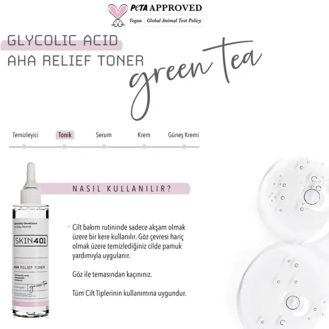Skin401 Glycolic Acid AHA Relief Toner - Leke Karşıtı Tonik 200ml - 4