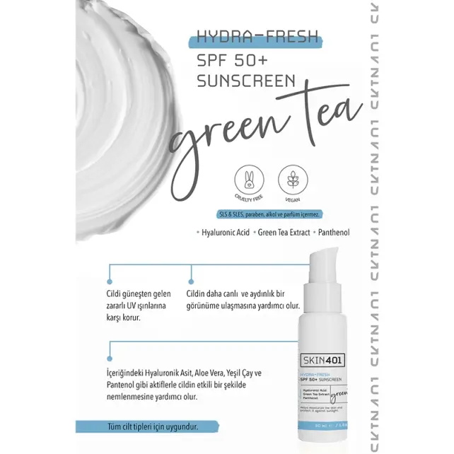 Skin401 Hydra Fresh SPF 50+ Sunscreen - Güneş Koruyucu 50ml - 3