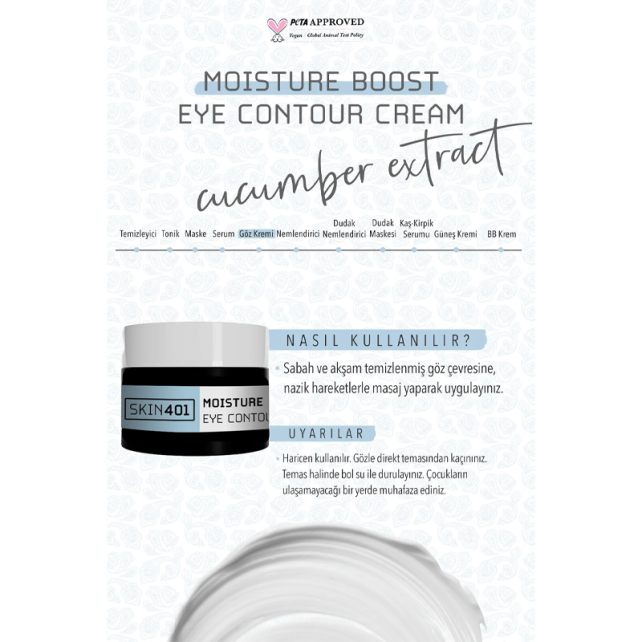 Skin401 Moisture Boost Eye Contour Cream - Göz Çevresi Bakım Kremi 20ml - 3