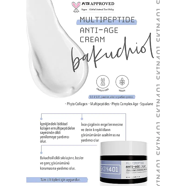 Skin401 Multipeptide Anti-Age Cream - Yaşlanma Karşıtı Bakım Kremi 50ml - 3