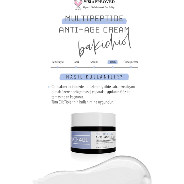 Skin401 Multipeptide Anti Age Cream - Yaşlanma Karşıtı Bakım Kremi 50ml - 4