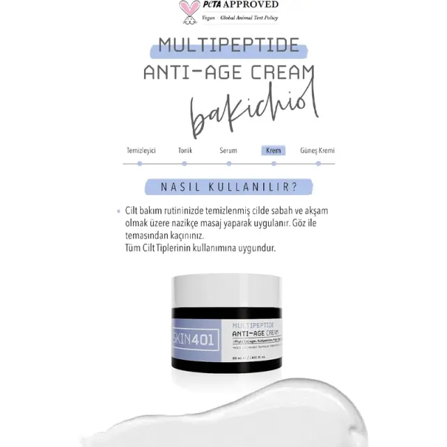 Skin401 Multipeptide Anti Age Cream - Yaşlanma Karşıtı Bakım Kremi 50ml - 4