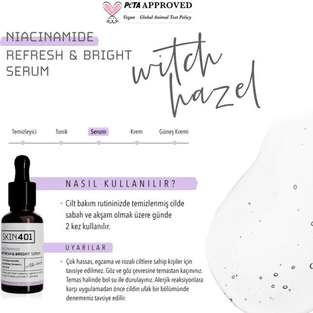 Skin401 Niacinamide Refresh & Bright Aydınlatıcı Etkili Serum 30ml - 4