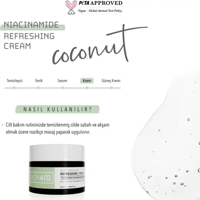 Skin401 Niacinamide Refreshing Cream - Aydınlatıcı Etkili Bakım Kremi 50ml - 4