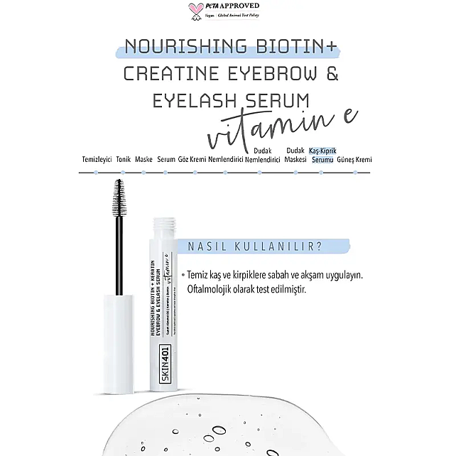 Skin401 Nourishing Biotin Creatine Eyebrow Eyelash - Kaş ve Kirpik Serumu 6.5ml - 4