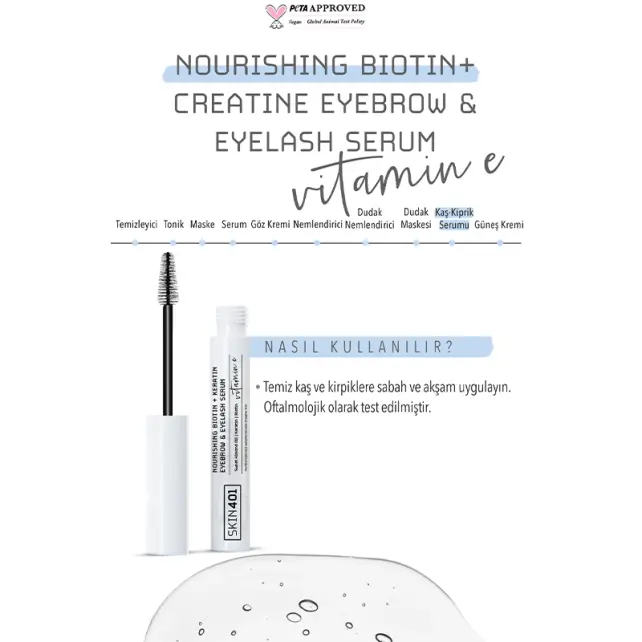 Skin401 Nourishing Biotin Creatine Eyebrow Eyelash - Kaş ve Kirpik Serumu 6.5ml - 4
