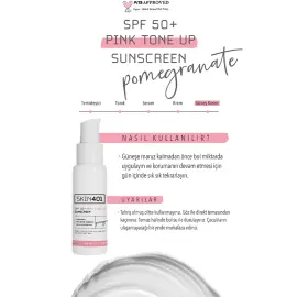 Skin401 Pink Tone Up SPF 50+ Sunscreen - Güneş Koruyucu 50ml - 4