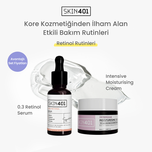 Skin401 Retinol ve Yoğun Nemlendirici Bakım Seti - 3