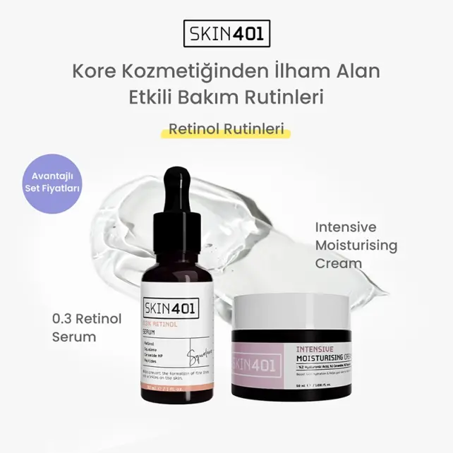 Skin401 Retinol ve Yoğun Nemlendirici Bakım Seti - 3