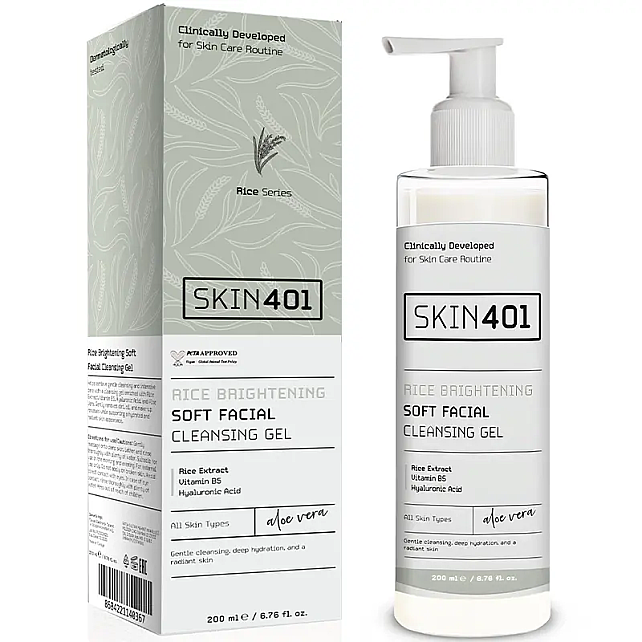 Skin401 Rice Brightening Soft Facial Cleansing Gel - Pirinç Özlü Temizleme Jeli 200ml - 2