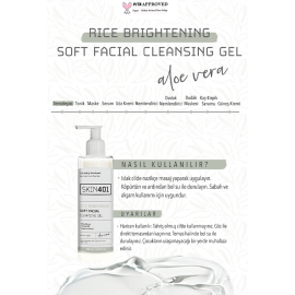 Skin401 Rice Brightening Soft Facial Cleansing Gel - Pirinç Özlü Temizleme Jeli 200ml - 4