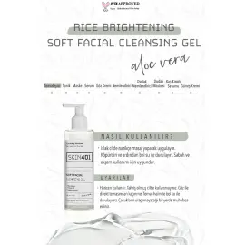Skin401 Rice Brightening Soft Facial Cleansing Gel - Pirinç Özlü Temizleme Jeli 200ml - 4