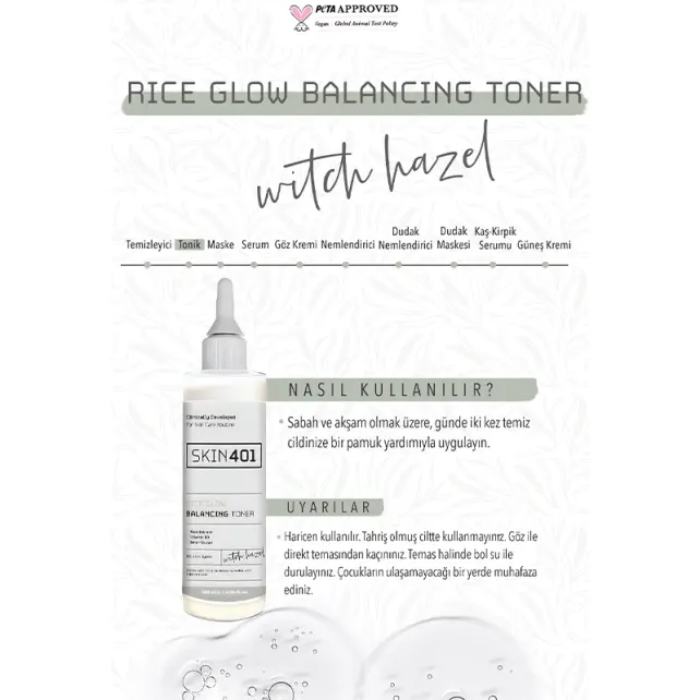 Skin401 Rice Glow Balancing Toner - Pirinç Özlü Tonik 200ml - 4