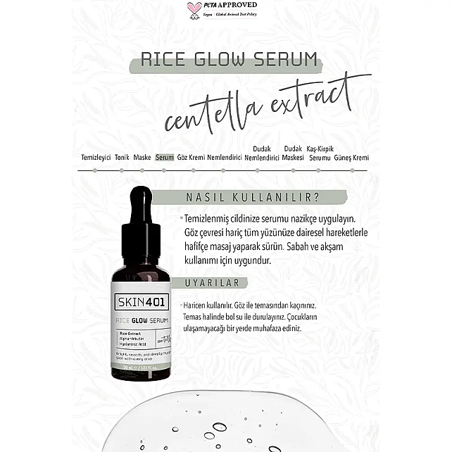 Skin401 Rice Glow - Pirinç Özlü Aydınlatıcı Etkili Serum 30ml - 4
