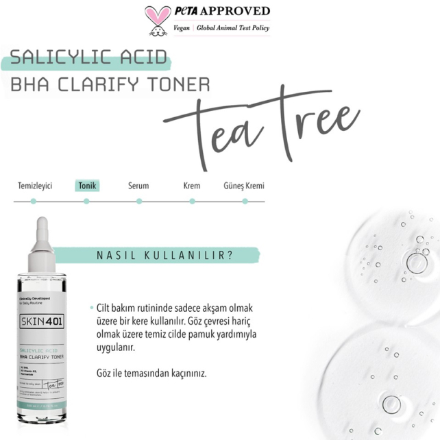 Skin401 Salicylic Acid BHA Clarify Toner - Gözenek ve Siyah Nokta Karşıtı Tonik 200ml - 4
