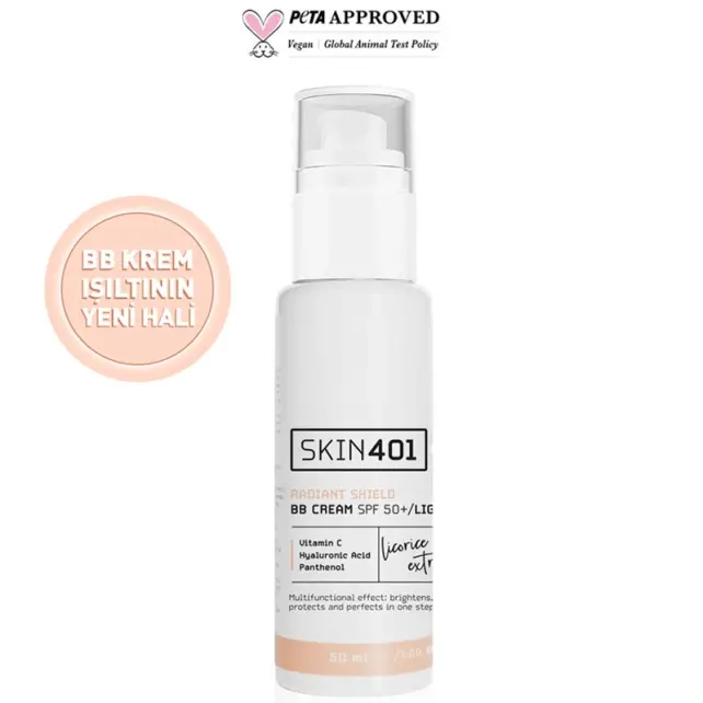 Skin401 Skin Radiant Shield BB Cream SPF 50+ Renkli Nemlendirici Light Tone/Açık Cilt Tonu 50ml - 2