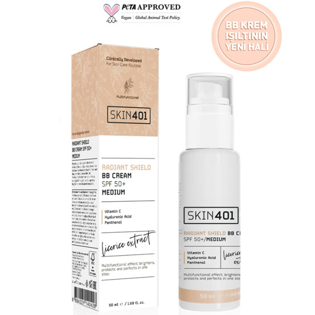 Skin401 Skin Radiant Shield BB Cream SPF 50+ Renkli Nemlendirici Medium Tone / Orta Cilt Tonu 50ml - 2