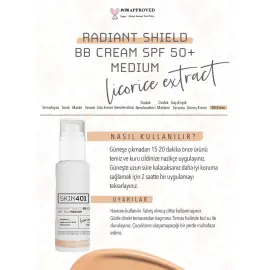 Skin401 Skin Radiant Shield BB Cream SPF 50+ Renkli Nemlendirici Medium Tone / Orta Cilt Tonu 50ml - 4