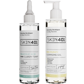 Skin401 Yağlı ve Karma Ciltlere Özel Siyah Nokta ve Leke Karşıtı Yüz Temizleme Seti - Skin401