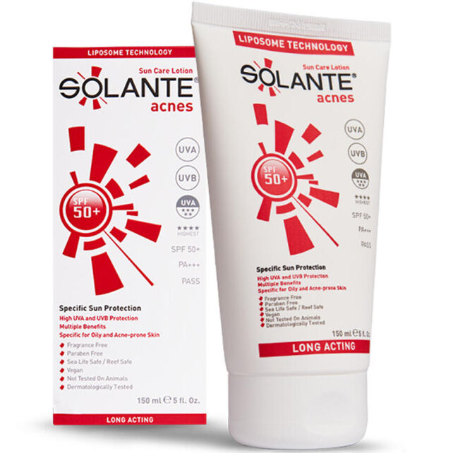 Solante Acnes Lotion SPF 50 + Yağlı Cilt Güneş Koruyucu 150ml - 1