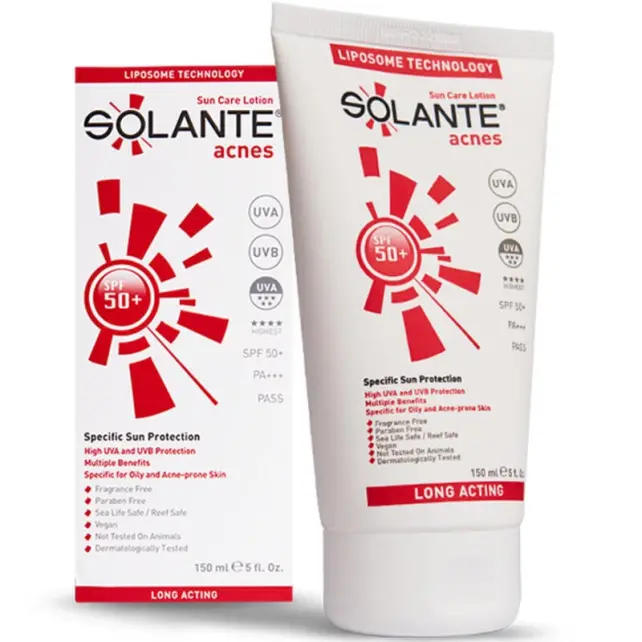 Solante Acnes Lotion SPF 50 + Yağlı Cilt Güneş Koruyucu 150ml - 1