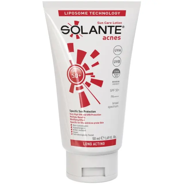 Solante Acnes Lotion SPF 50 + Yağlı Cilt Güneş Koruyucu 50ml - 1
