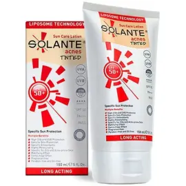 Solante Acnes Lotion Tinted SPF 50+ Yağlı Cilt Renkli Güneş Koruyucu 150ml - Solante