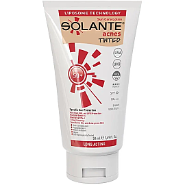 Solante Acnes Tinted SPF 50+ Yağlı Cilt Renkli Güneş Koruyucu 50ml - Solante