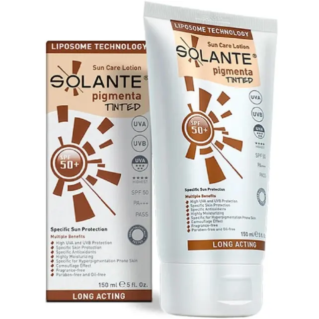 Solante Pigmenta Lotion Tinted SPF 50 + Leke Karşıtı Renkli Güneş Koruyucu 150ml - 1