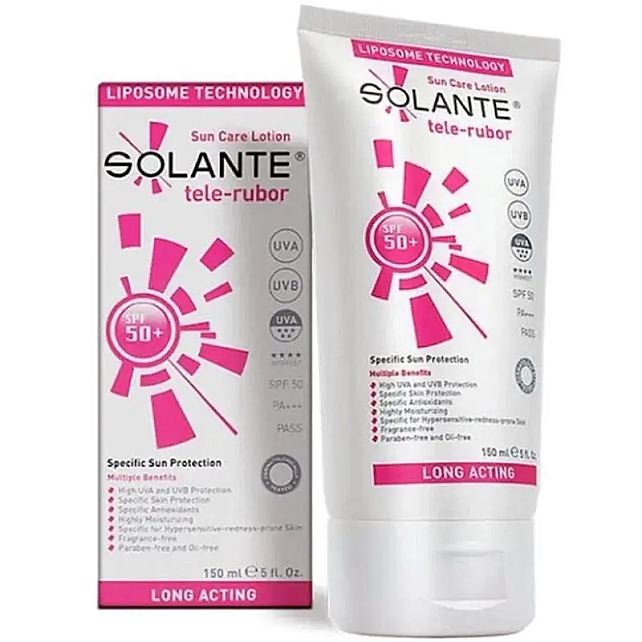 Solante Tele - Rubor Lotion SPF 50 + Hassas Cilt Güneş Koruyucu Losyon 150ml - 1